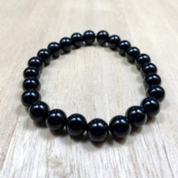8mm Black Onyx Chakra Bead Stretch Bracelet - Picture 6 of 8